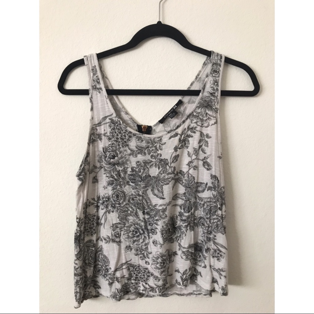Black Floral Tank Top